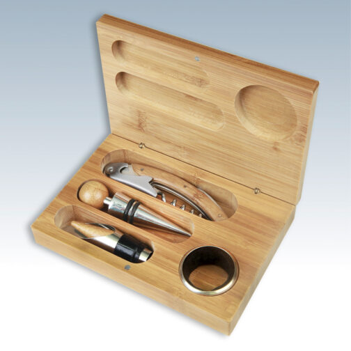 Bamboo 4 Pc Wine Set