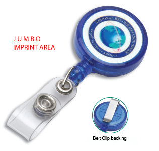 Jumbo Round Badge Reel with Sliding Clip