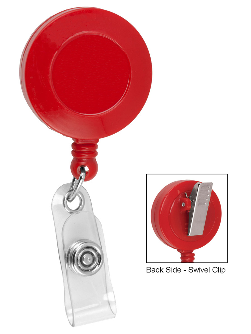 Round Badge Reel with Swivel Belt Clip
