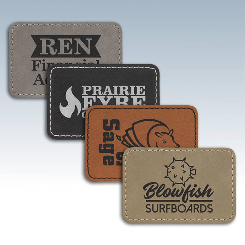 50 Pcs Laser Engraved Marking Faux Leather Patch - Rectangular (3 x 2)