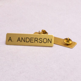 Metal Double Clutch Name Tags