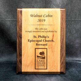 Engraved Alder Plus Plaque