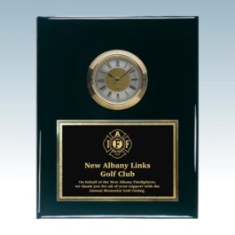 Engraved Black Piano Finish Plaque Clock