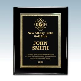 Engraved Black Piano Finish Plaque