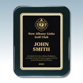 Engraved Black Piano Finish Plaque with Round Corners