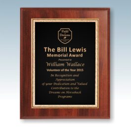 Engraved Cherry Finish Plaque