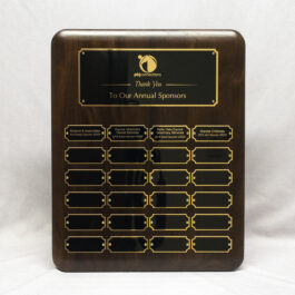 Genuine Walnut Elliptical Perpetual Plaque