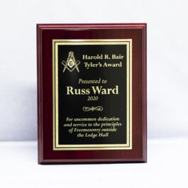 Engraved High Gloss Mahogany Finish Plaque