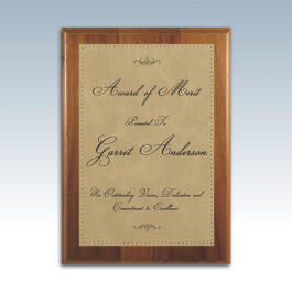 Leatherette Plate with Solid Walnut Plaques