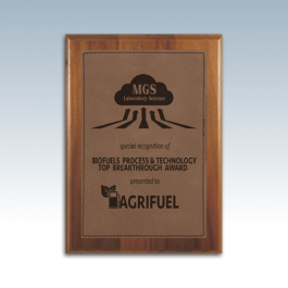 Leatherette Plate with Solid Walnut Plaques