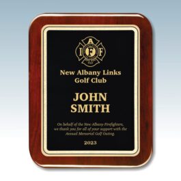 Engraved Rosewood Piano Finish Plaque with Round Corners