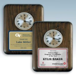 Printed Solid Walnut Elliptical Plaque Clock