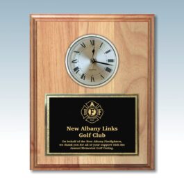 Engraved Solid Alder Plaque Clock