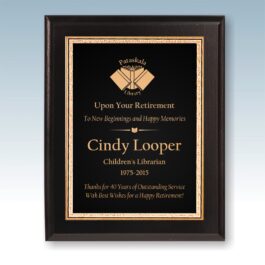 Engraved Solid Black Finish Plaque