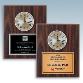 Printed Walnut Finish Plaque Clock