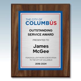 Printed Walnut Finish Plaque with Beveled Edge