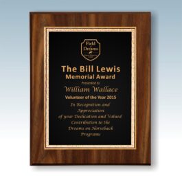 Engraved Walnut Finish Plaque with Beveled Edge