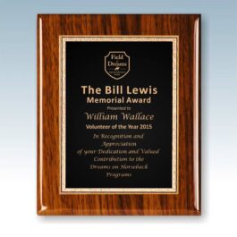 Engraved Walnut Piano Finish Plaque