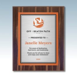 Printed Walnut Plaque with Beveled Edge