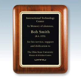 Engraved Walnut Plaque with Elliptical Edge Round Corner