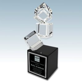 Blocks Crystal Award with Black Base