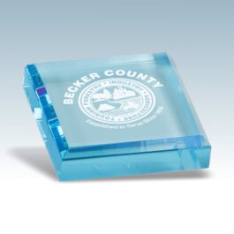 Blue Acrylic Paperweight