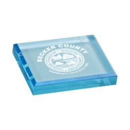 Blue Acrylic Paperweight