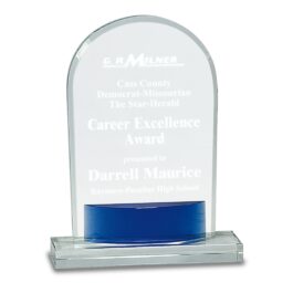 Blue Accent Round Crystal Award