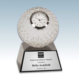 Crystal Golf Ball Clock Award