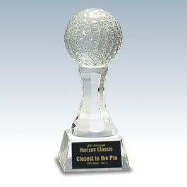 Crystal Golf Ball Pedestal Award