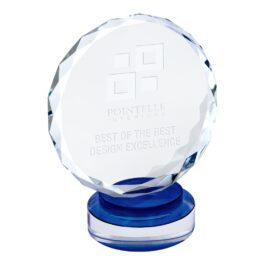 Round Facet Pedestal Crystal Award