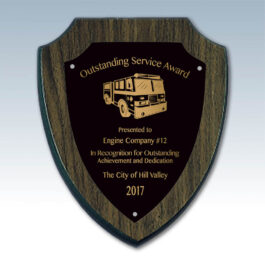 Walnut Finish Shield Plaque