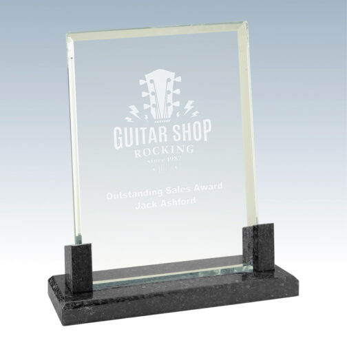 Black Marble Rectangle Glass Award