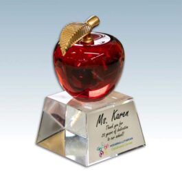 Crystal Red Apple with Base Award