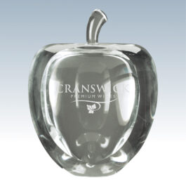 Crystal Apple with Flat Face Paperweight