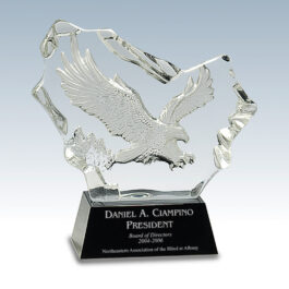 Crystal Carved Eagle Award with Black Base