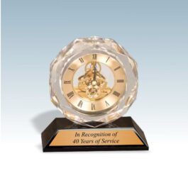 Crystal Clock with Gold Accents