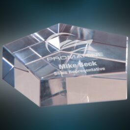 Crystal Pentagon Paperweight