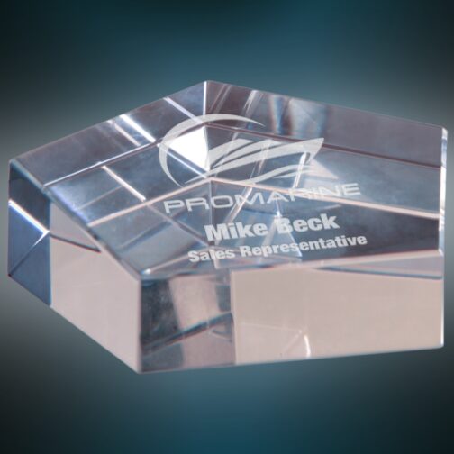 Crystal Pentagon Paperweight - Image 2