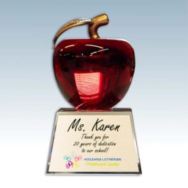 Crystal Red Apple with Base Award