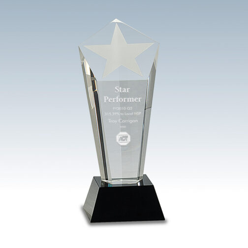 Crystal Shining Star Award with Black Base