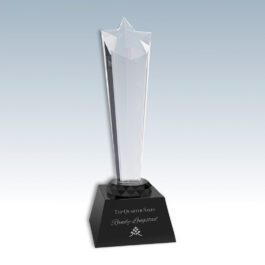 Crystal Shooting Star Award with Black Base