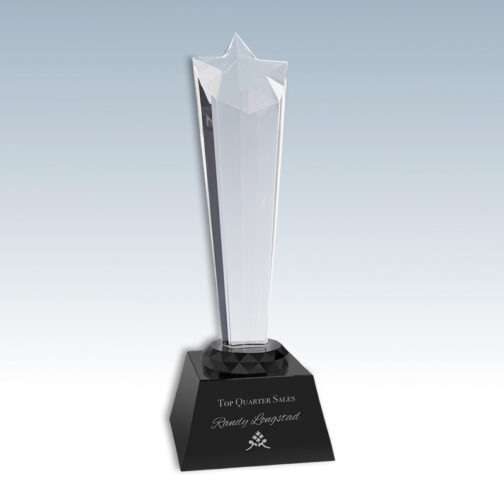 Crystal Shooting Star Award with Black Base