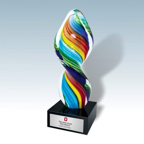 Rainbow Swirl Art Glass Award