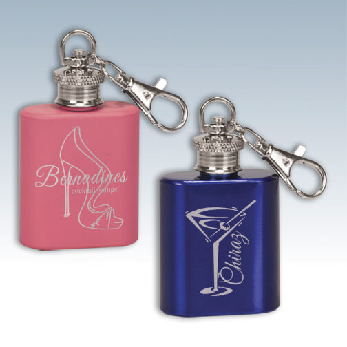 1 oz Stainless Steel Flask Keychains - Image 2