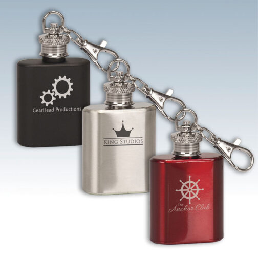 1 oz Stainless Steel Flask Keychains