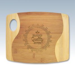 2 Tone Small Bamboo Cutting Board with Handle