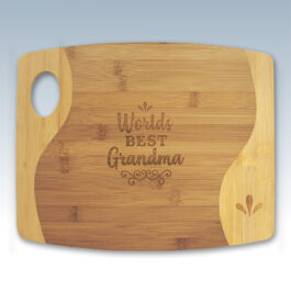 2 Tone Medium Bamboo Cutting Board with Handle