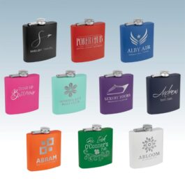 6 oz Coated Stainless Steel Flasks