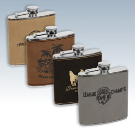 6 oz Leatherette Flasks